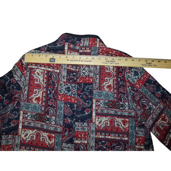 Vintage Reversible Quilted Paisley Floral Boho Jacket M Handmade Cotton Cardigan - Picture 9 of 13